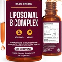 Liposomal B Vitamins Complex Liquid – Υψηλή απορρόφηση για την ενέργεια, τον εγκέφαλο και το δέρμα Υγεία, τα μαλλιά και τα νύχια, Advanced Liposomal Delivery, Vegan, Non-GMO, 2 Fl Oz