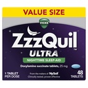 ZzzQuil ULTRA, Sleep Aid, Doxylamine ηλεκτρική 25mg, Βοηθήματα ύπνου για ενήλικες, Nighttime Sleep Aid, 48 δισκία
