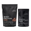 Sports Research® Creatine Monohydrate (1.1 LBS) και Ολλανδική πρωτεΐνη Whey Chocolate (5.42 LBS), The Dynamic Duo for Lean Muscle Building, βελτιωμένη απόδοση και δύναμη & αποκατάσταση προπόνησης