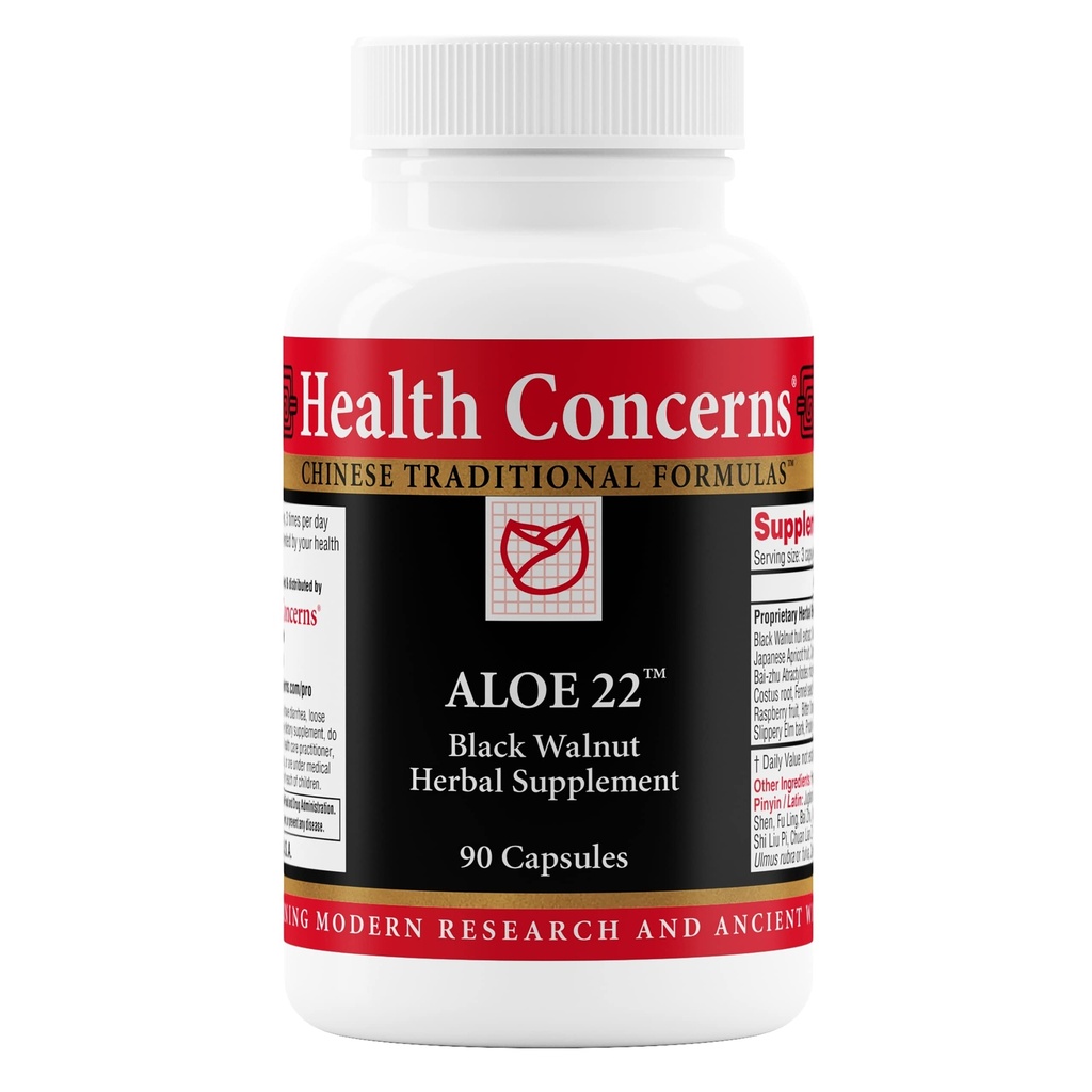 Αφορά την υγεία Aloe 22 – Digestive Support & Intestinal Cleanse – Δυσκοιλιότητα, Bloating & Parasite Detox Supplement – Black Walnut, Ginger, Myrobalan & Aloe Vera Herbal Formula – 90 Κάψουλες