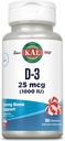 KAL Βιταμίνη D3 1000 IU 25 mcg, Βιταμίνη D Μασώμενα, Απορρόφηση ασβεστίου, Υγεία των οστών και ανοσοποιητικό συμπλήρωμα υποστήριξης, Φυσικό άρωμα μέντας, Γλυκασμένα με ξυλιτόλη, 100 σερβιέτες, 100 μάσα