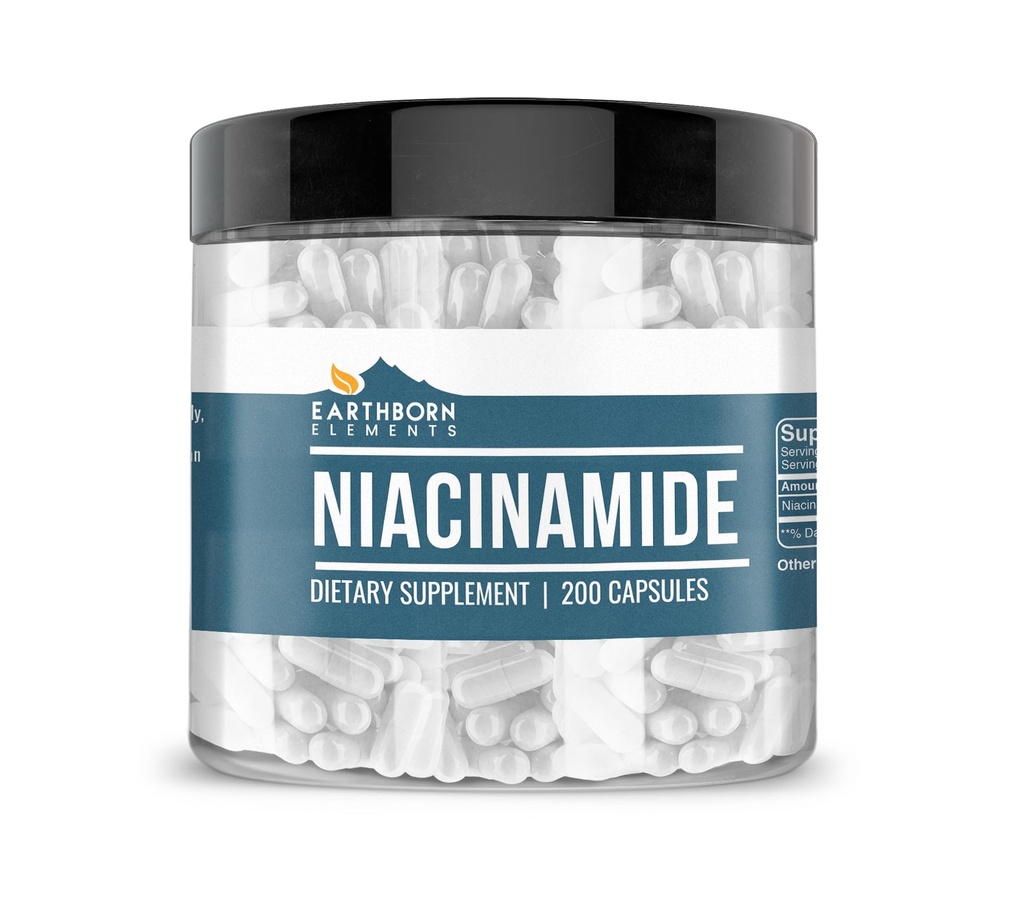 Earthborn Elements Niacinamide (Vitamin B3), Κάψουλες, Χωρίς Γέμισμα Μαγνησίου, Χωρίς Φλος