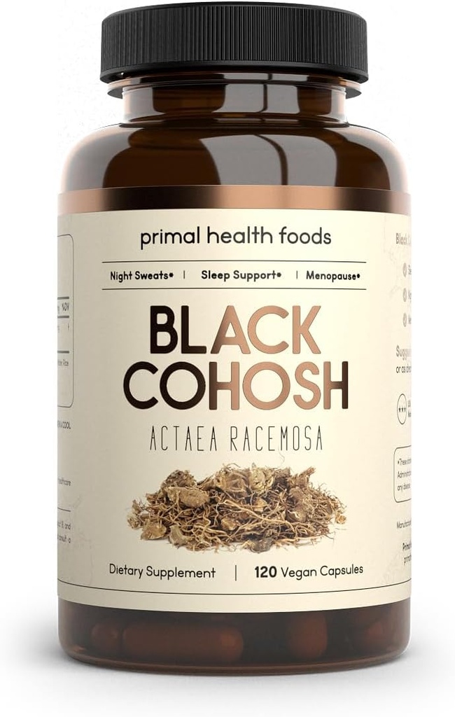 Organic Black Cohosh 1000 mg 60 Μερίδες Εμμηνόπαυση, Νυχτερινές Ιδρώσεις και Υποστήριξη Ύπνου 
