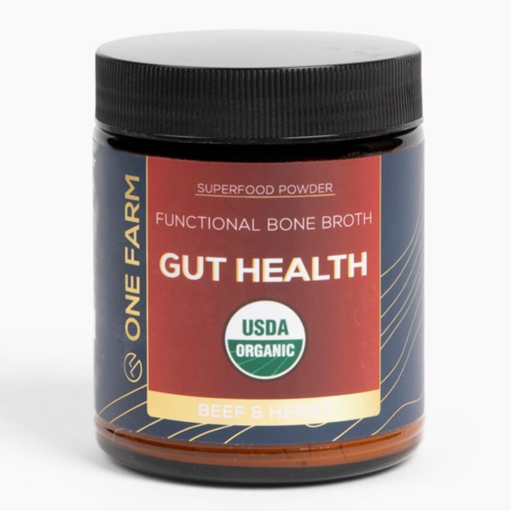 Ένα Farm Superfood Gut Gut Health, Organic Gut Soothing Blend και Prebiotic Blend, Non-GMO, Prebiotics with Bone Broth, Turkey Tail Mushroom, Slippery Elm και Marshmallow Root for GI Health