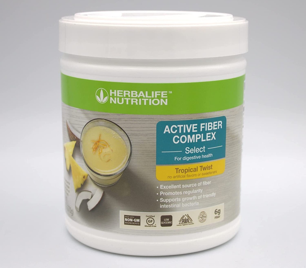 Ερμπαλιβέρη Active Fiber Complex Select: Tropical Twist 270g για Digestive Health, No Artificial Flavors or Sweeteners, Gluten-free, Made with Non-GM Ingredients, Certified Vegetarian