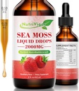 Sea Moss Liquid Drops - 2000mg Irish Sea Moss Supplement with Burdock Root & Bladderwrack, Qrganic Seamoss Raw for Inmmunity, Digestive, Joint & Thyroid, Strawberry, 2 Fl. Oz/60 ml