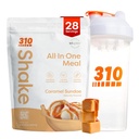 310 Nutrition All-in-One Meal Replacement Shake Powder w/Shaker Cup Starter Kit - Υψηλή πρωτεΐνη Ίνες Πλούσια Vegan Superfood Blend - Χωρίς ζάχαρη, Κέτο & Παλαιό Φιλικό, Χαμηλό Καρμπόν - Caramel Sundae 28 srv