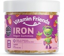 Vitamin Friends - Vegan Multivitamin & Iron for Kids - Καθημερινή διατροφική υποστήριξη Gummies w/Ferrous Fumarate B-Complex, βιταμίνη C, ψευδάργυρος, βιοτίνη - Λειτουργία σώματος & αναιμία - Φράουλα, (60 ημέρα εφοδιασμού)
