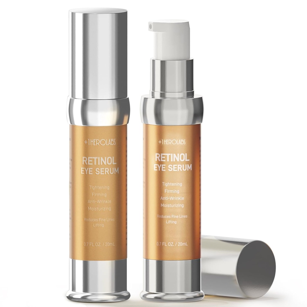 Retinol Eye Cream για Αντιγήρανση και ρυτίδες – Σύσφιξη, ενυδάτωση και επισκευή Ορού ματιών με Νιακιναμίδη, Υαλουρονικό οξύ, Βιταμίνη E & Bifida Ferment Lysate, 0.7 Fl Oz (Pack of 2)