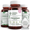 Φυσικό πολυνικοτινικό χρώμιο Nutra GTF με ChromeMate, υποστηρίζει το μεταβολισμό του σώματος, την προώθηση της υγείας του σώματος, καρδιοαγγειακή υγεία 200 mcg, 60 Vegan δισκία