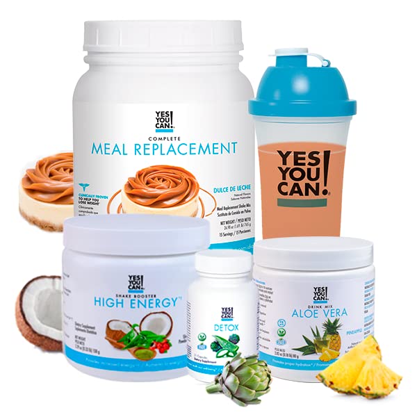 Detox Plus Kit (Meal Replacement Dulce de Leche, Aloe Vera Pineapple) - Πλήρης αντικατάσταση γεύματος σκόνη, υψηλής ενέργειας Shake Booster, συμπλήρωμα Aloe Vera Detox, Μετασχηματισμός υγείας