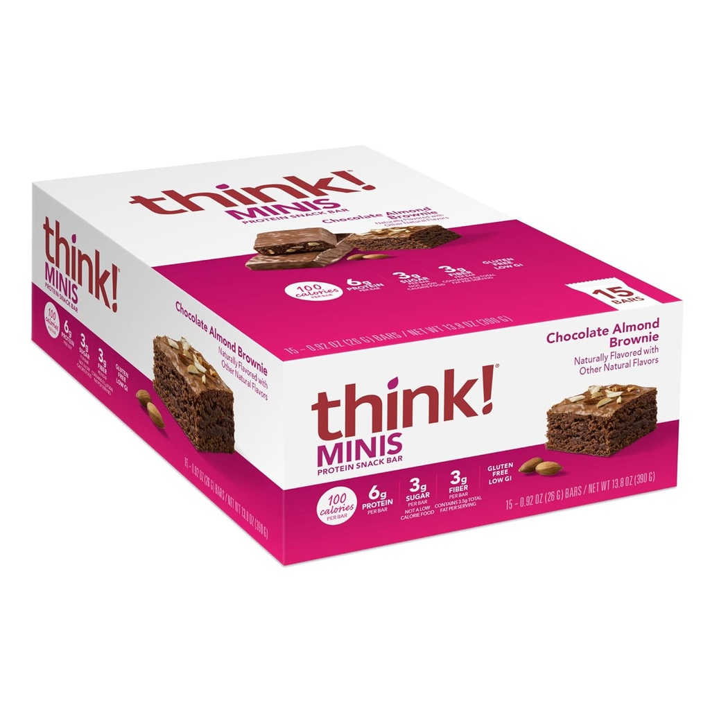 think! Minis, Chocolate Almond Brownie, 15 Count