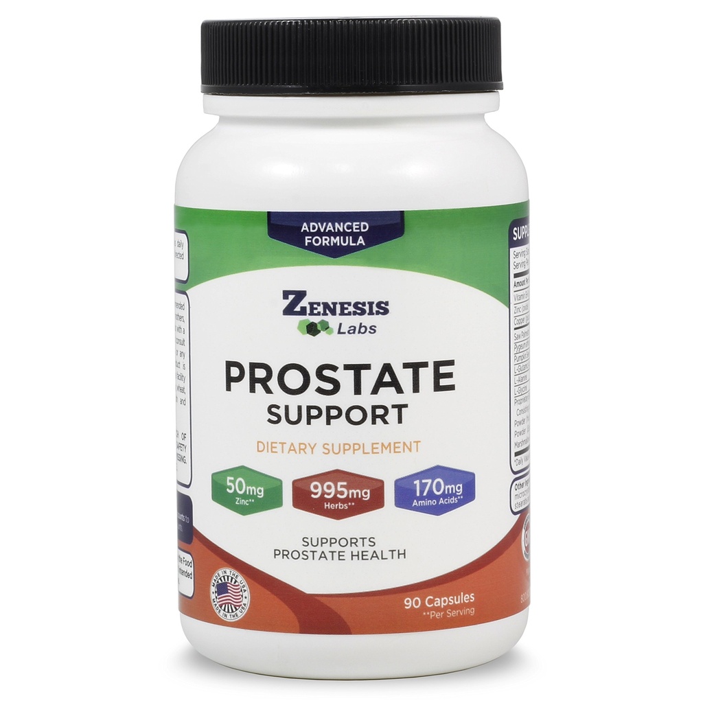 Zenesis Labs Prostate Health with Saw Palmetto - 90 Κάψουλες - Επίσης με ψευδάργυρο, χαλκό, κολοκύθα Σπόροι, Burdock Root, Αμινοξέα, & άλλα εκχυλίσματα - 45 ημέρες προσφοράς