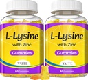 L Lysine Gummies 1000mg με Ψευδάργυρο - Υποστηρίζει το δέρμα, Lip, Vegan, Χωρίς γλουτένη, 60 Chewable L-Lysine για ενήλικες, Βιταμίνες Υγεία ιστού & ανοσοποιητικό σύστημα, Amino Acid & Complex Συμπληρώματα, Μη ΓΤΟ(2Pack)