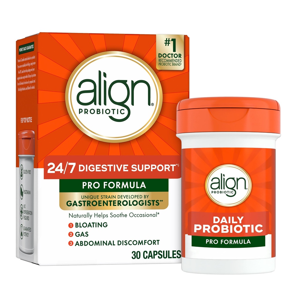 Ευθυγράμμιση Probiotic, Pro Formula, Probiotics για γυναίκες και άνδρες, Probiotics για Digestive Υγεία, άνδρες και γυναίκες Probiotic Κάψουλες Help Relieve Occasional Bloating & Gas*, 30 Κάψουλες