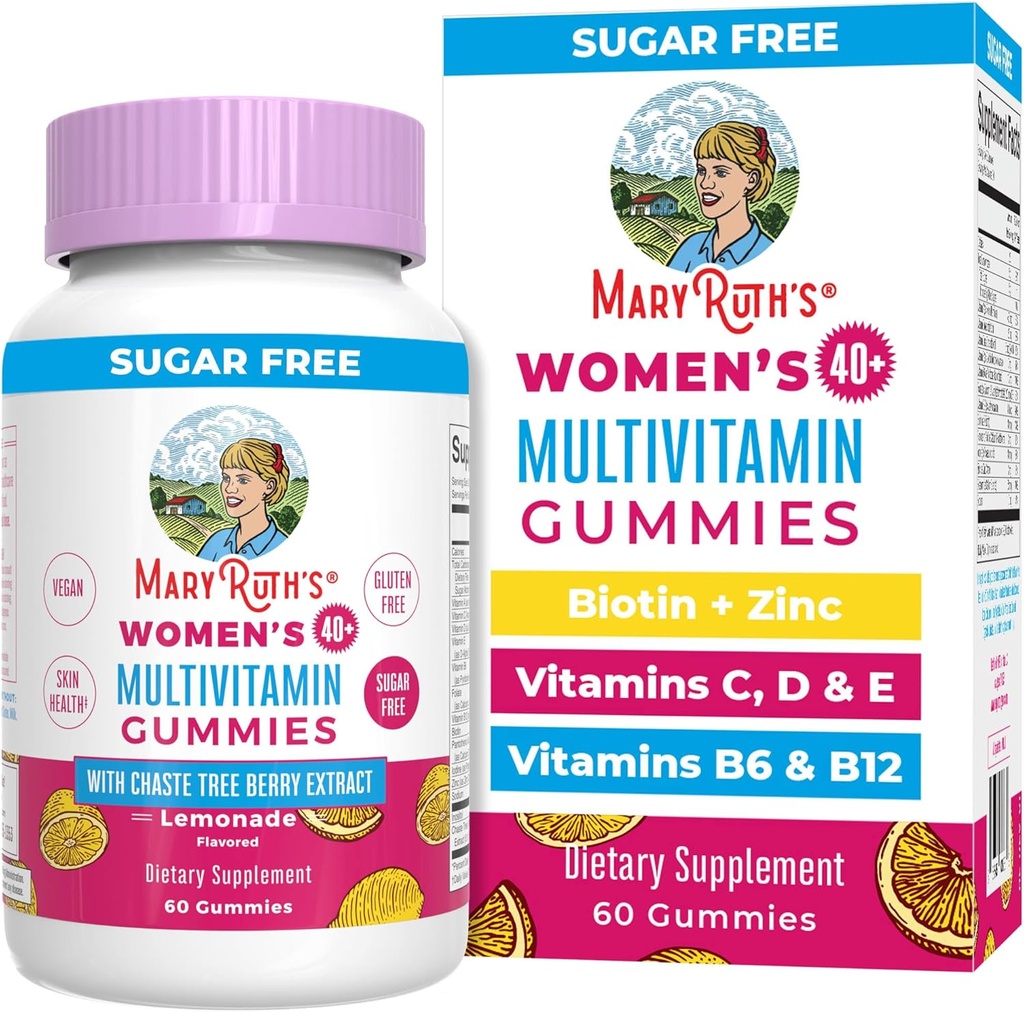 MaryRuth Organics, Sugar Free, Vegan Vitamin Gummy, Immune Support Daily Multivitamin + Chasteberry, Hair, Skin and Nail for Women, 60 Count, Pack of 1