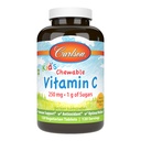 Carlson - Παιδική Μασώμενη Βιταμίνη C, 250 mg, 1 g Σάκχαρων, Ανοσολογική Υποστήριξη & Βέλτιστη Ευεξία, Αντιοξειδωτικό, Tangerine, 120 χορτοφαγικά δισκία