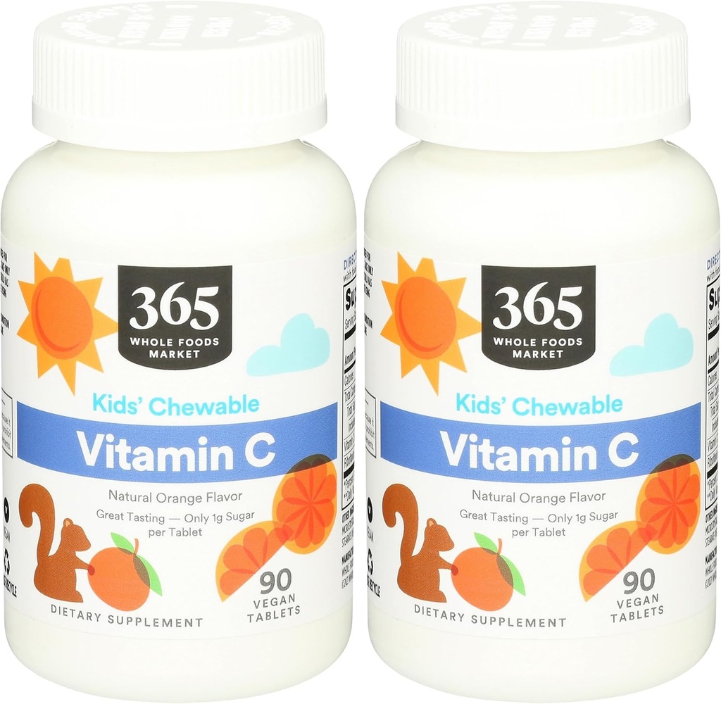 365 από το Whole Foods Market, Kids Essentials Chewable Vitamin C, 90 Count (Pack of 2)