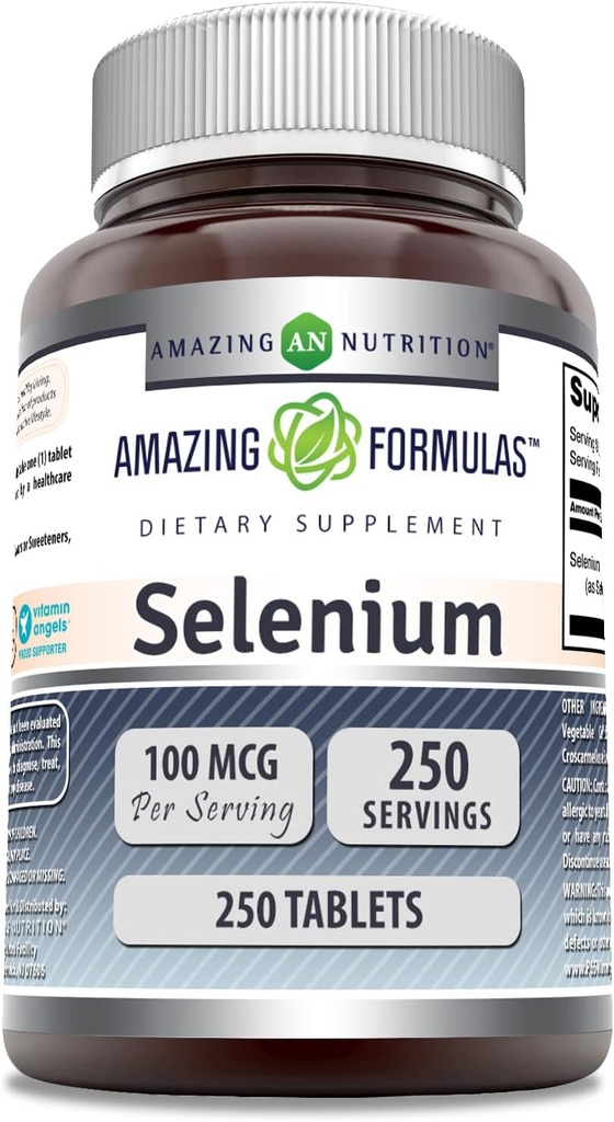 Amazing Formulas Selenium Supplement | 100 Mcg Per Serving | 250 Tablets | Non-GMO | Gluten Free | Made in USA