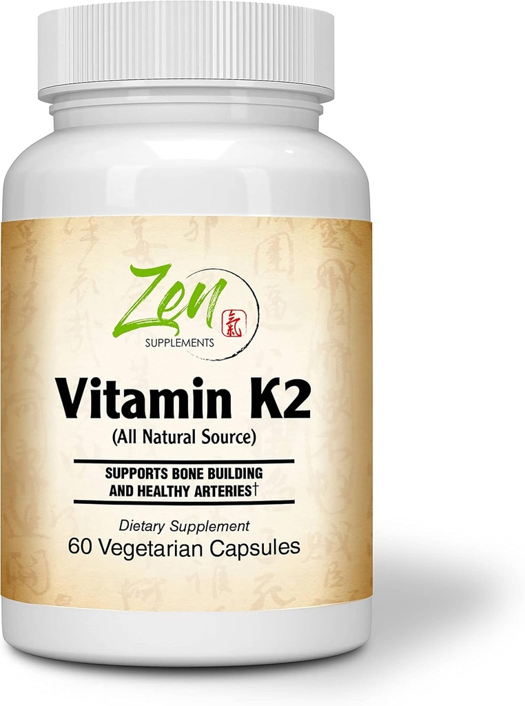 Συμπληρώματα Zen - Βιταμίνη K2 45Mcg MenaquinGold® Φυσική Βιταμίνη MK-7 - παρέχει καρδιοαγγειακή υποστήριξη & υποστήριξη για την υγεία των οστών 60-Vegcaps