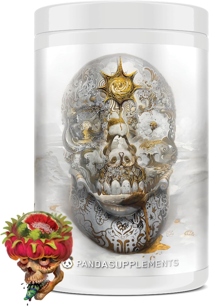 Underground Bio Labs/Panda Supps Skull:Nootropic Pre-Workout,403mg Caffeine, Tunnel Vision Focus,Pumps, Unparalled Energy (40 Scoops) (Dragonfruit Watermelon Candy) Κρανιοθραύστη