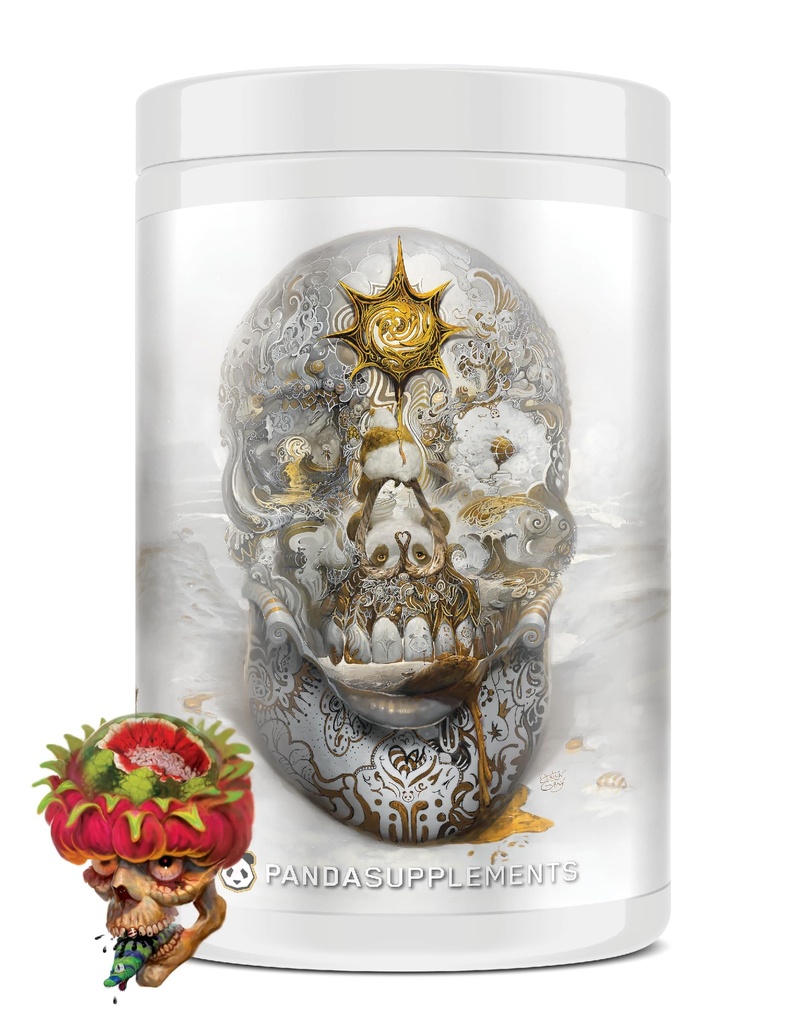 Underground Bio Labs/Panda Supps Skull:Nootropic Pre-Workout,403mg Caffeine, Tunnel Vision Focus,Pumps, Unparalled Energy (40 Scoops) (Dragonfruit Watermelon Candy) Κρανιοθραύστη