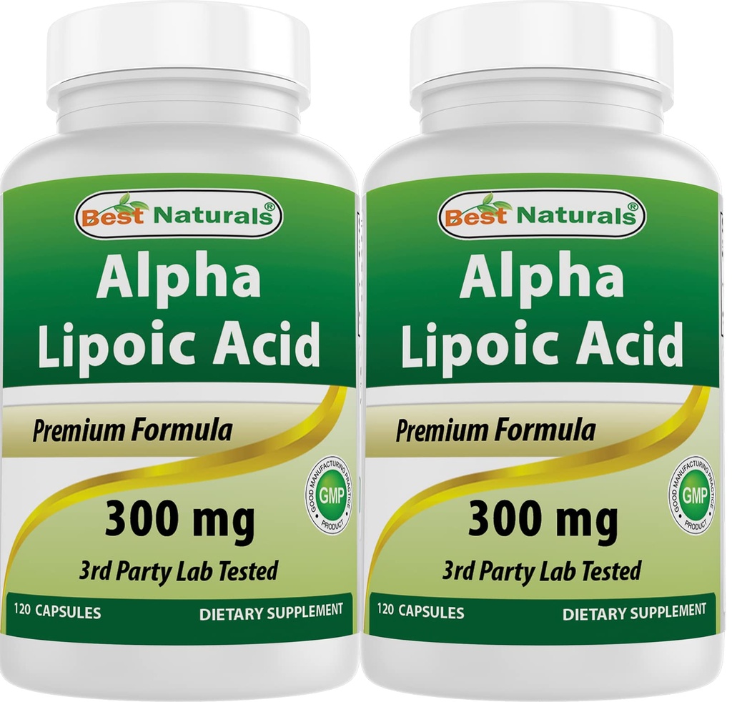 Best Naturals Alpha Lipoic Acid 300 mg 120 Κάψουλες (120 Count (Pack of 2))