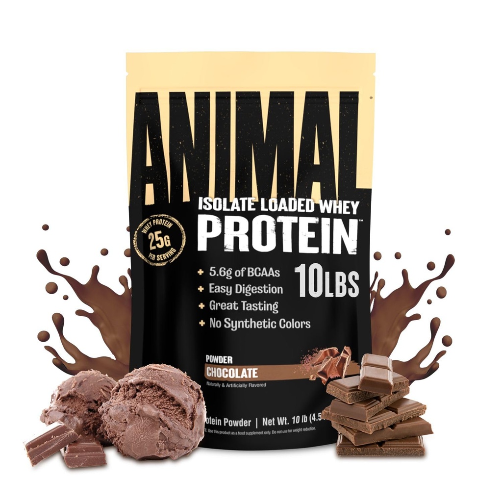 Ζώων Whey Isolate Protein Powder - Φορτωμένο για την προ & μετά την προπόνηση οικοδόμος μυών και την αποκατάσταση με Digestive Ένζυμα για άνδρες & γυναίκες - 25g πρωτεΐνη, μεγάλη γεύση, χαμηλή ζάχαρη - σοκολάτα 10 lbs