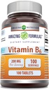 Amazing Formulas Vitamin B6 Pyridoxine 200mg 100 Tablets Συμπλήρωμα 