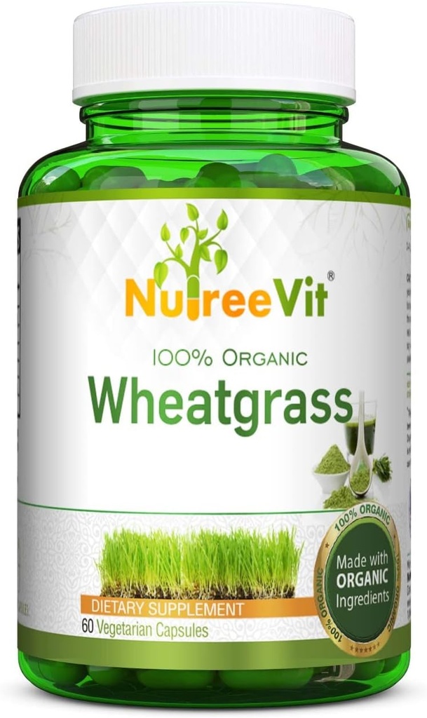 NutreeVit Pure Organic Wheatgrass Superfood Powder 500 mg (320 κάψουλες)