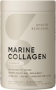 Sports Research Marine Collagen Peptides Peptides Powder - Προέρχεται από το Wild-Caught Fish, Pescatarian Friendly, Keto Certified & Non-GMO Επαληθευμένο - Εύκολη ανάμιξη σε νερό ή χυμό! (34 Servings)