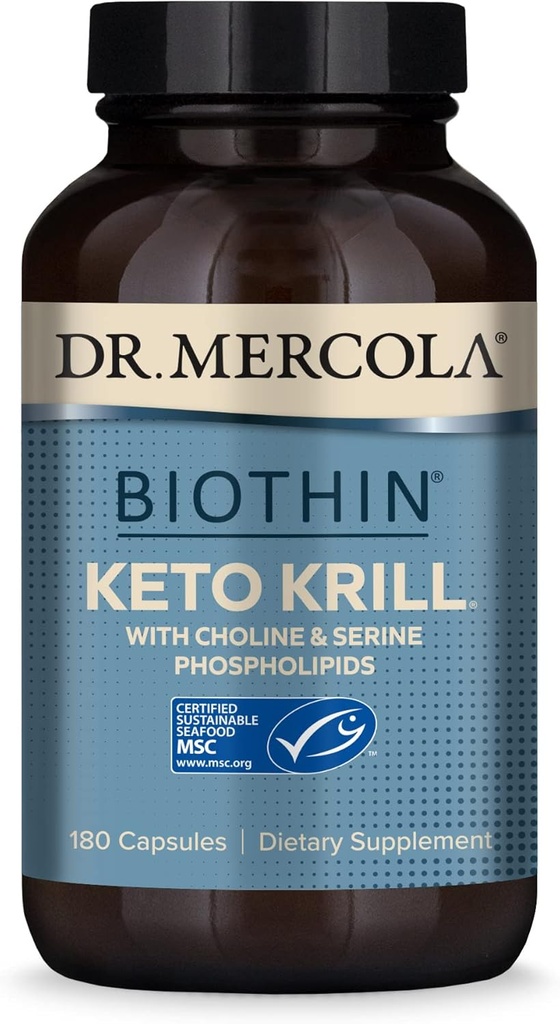 Δρ. Mercola, συμπλήρωμα λαδιού Keto Krill, 90 σέρβις (180 κάψουλες) Ωμέγα 3 λιπαρά οξέα, MSC πιστοποιημένα, μη ΓΤΟ, χωρίς σόγια, χωρίς γλουτένη