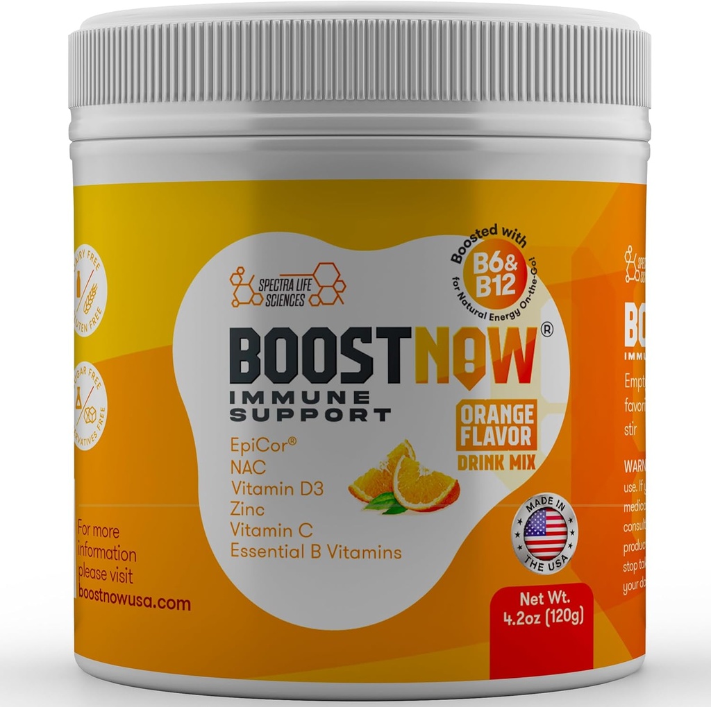 BoostNow 14-σε-1 ανοσοποιητική σκόνη υποστήριξης - Ενισχυμένη με βιταμίνη C, D-3, ψευδάργυρο, EpiCor, Elderberry, NAC & More