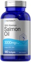 Horbäach Wild Alaskan Salmon Fish Oil 3000mg | 180 Softgel Capsules | High Potency Omega-3 EPA and DHA | Non-GMO & Gluten Free