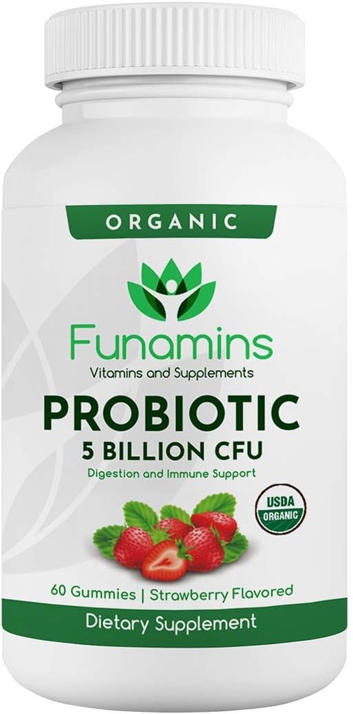 Βιολογικός Προβιοτικός Gummies, 5 δισεκατομμύρια CFU ανά υπηρεσία, 60 Count, Vegan, υποστηρίζει Digestive Υγεία και Ανοσολογική Άμυνα, για γυναίκες και παιδιά?