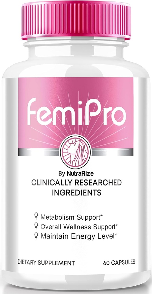 NutraRize FemiPro κάψουλες, Premium Formula for Urinary Heath Support, All-Φυσικό συμπλήρωμα για τον έλεγχο και τη γενική υγεία, Femi Pro Κριτικές (60 κάψουλες)