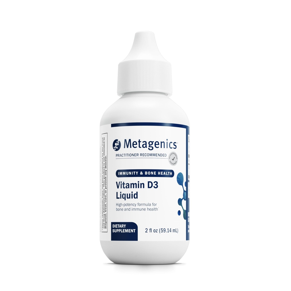 Μεταγονική Βιταμίνη D3 Liquid Supplement - Υψηλή Απορρόφηση & Εύκολη Κατάποση Υγρής Βιταμίνης D3 για την Υγεία των Οστών & την Ανοσολογική Υποστήριξη* - Κατάλληλο για Παιδιά - 2 fl oz - 2.275 Σερβιέτες
