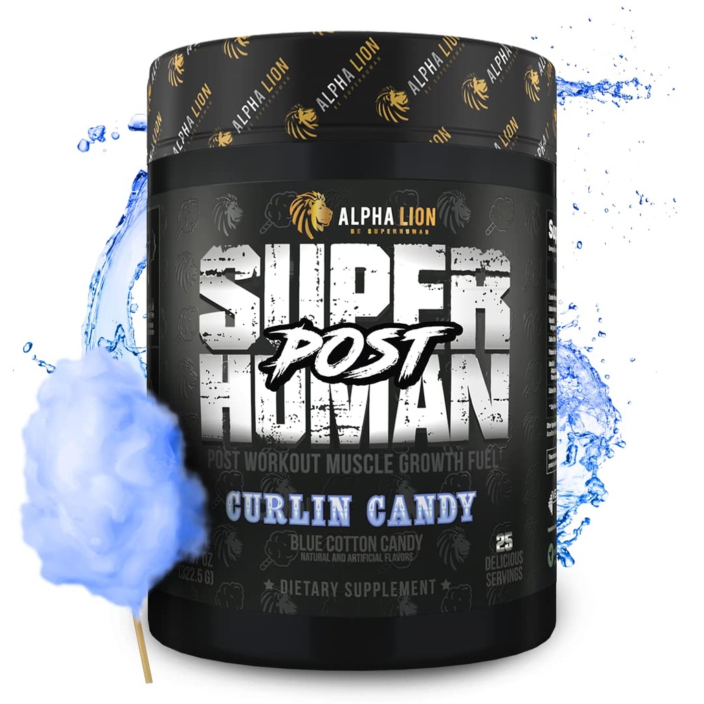 ALPHA LION Superhuman Post, Post workout Recovery, Fast Acting Post Workout για άνδρες και γυναίκες (25 υπηρεσίες, Curlin Candy)