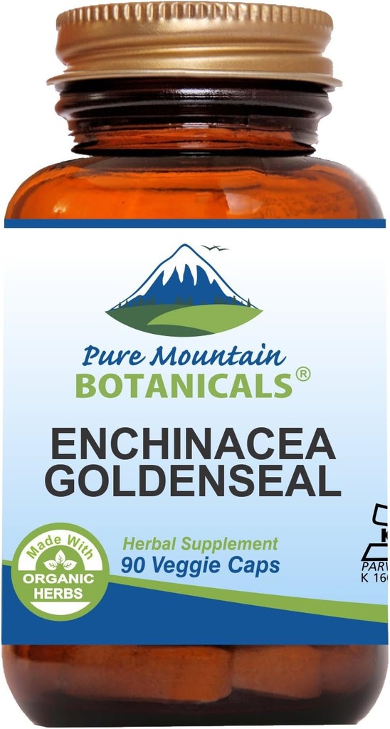 Echinacea Goldenseal Caps - Kosher Vegan Caps με 450mg οργανικό σύμπλοκο Echinacea Goldenseal