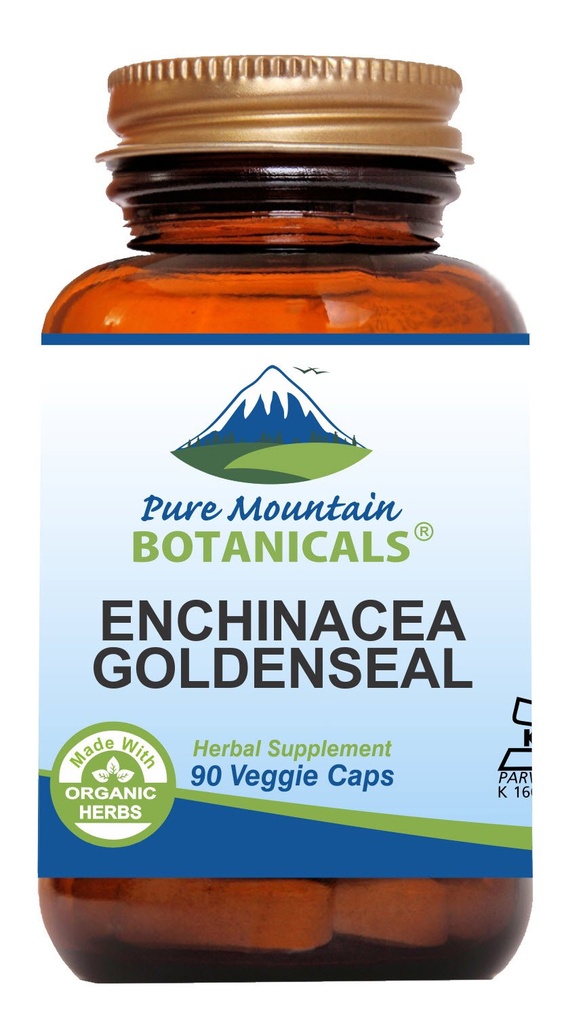 Echinacea Goldenseal Caps - Kosher Vegan Caps με 450mg οργανικό σύμπλοκο Echinacea Goldenseal
