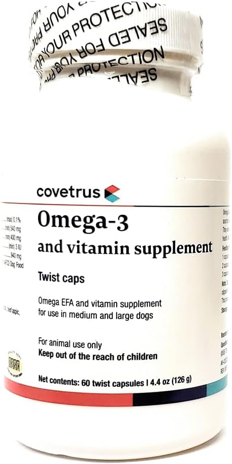Ωμέγα-3 και βιταμίνη συμπλήρωμα Twist Caps για Medium & Large Dogs 60ct