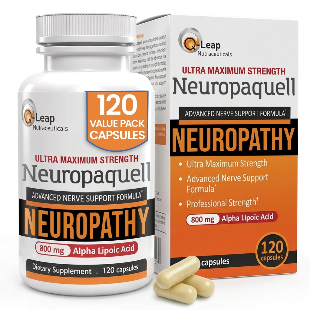 Platinum Health Alpha Lipoic Acid for Neuropathy Nerve Pain Support, Supplement, B Βιταμίνες, L Αργινίνη, All Natural Maximum Strength Neuropaquell for Disfort in Feet, Hand, Toes,120 Κάψουλες,800mg