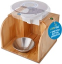 LiveFine Pill Dispenser Tipper (Dispenser δεν περιλαμβάνεται), One-Touch Λειτουργία, Αυτόματη διανομή Χάπια, Κομψή ξύλινη βάση, συμβατό με LiveFine & Άλλα Μοντέλα