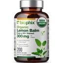 biophix Organic Lemon Balm Capsules 300 Mg USDA Organic, 20:1 Extract, Supports Relaxation, Calm Mood, Memory & Focus, Stress & Sleep, Non-GMO, Vegan, 200 Veggie Capsules