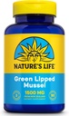 Nature's Life Green Lipped Mussel 1500 mg - New Zealand Green Lipped Mussel Supplement με Φυσικά Ωμέγα 3 Λιπαρά Οξέα - 60-Ημέρα Εγγύηση, Εργαστήριο Επαληθευμένο - 30 Μερίδες, 90 Κάψουλες