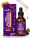 KIKI Green Liquid Irish Sea Moss + Selderberry Drops - Συμπυκνωμένο συμπλήρωμα θαλασσινών μοσχών από την ωμή θάλασσα Moss και Elderberry για την Ανοσολογική Υποστήριξη, Υποστήριξη Υγείας, 2 FL Oz