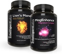 Intelligent Labs 2-σε-1 Δέσμη MagEnhance Magnesium Supplement (Υψηλή Απορρόφηση Μαγνήσιο Γλυκινικό, Thereonate, και Taurate) και Mane Mushroom Supplement (100% Fruiting Bodies Extract)