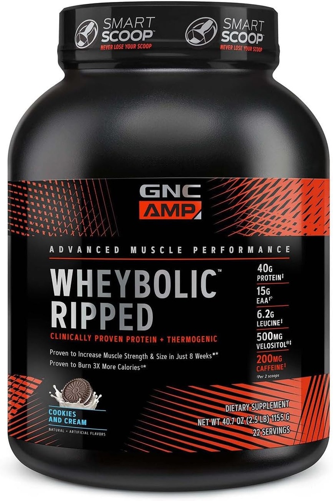 GNC AMP Wheybolic Ripped - Cookies and Cream (22 Servings)