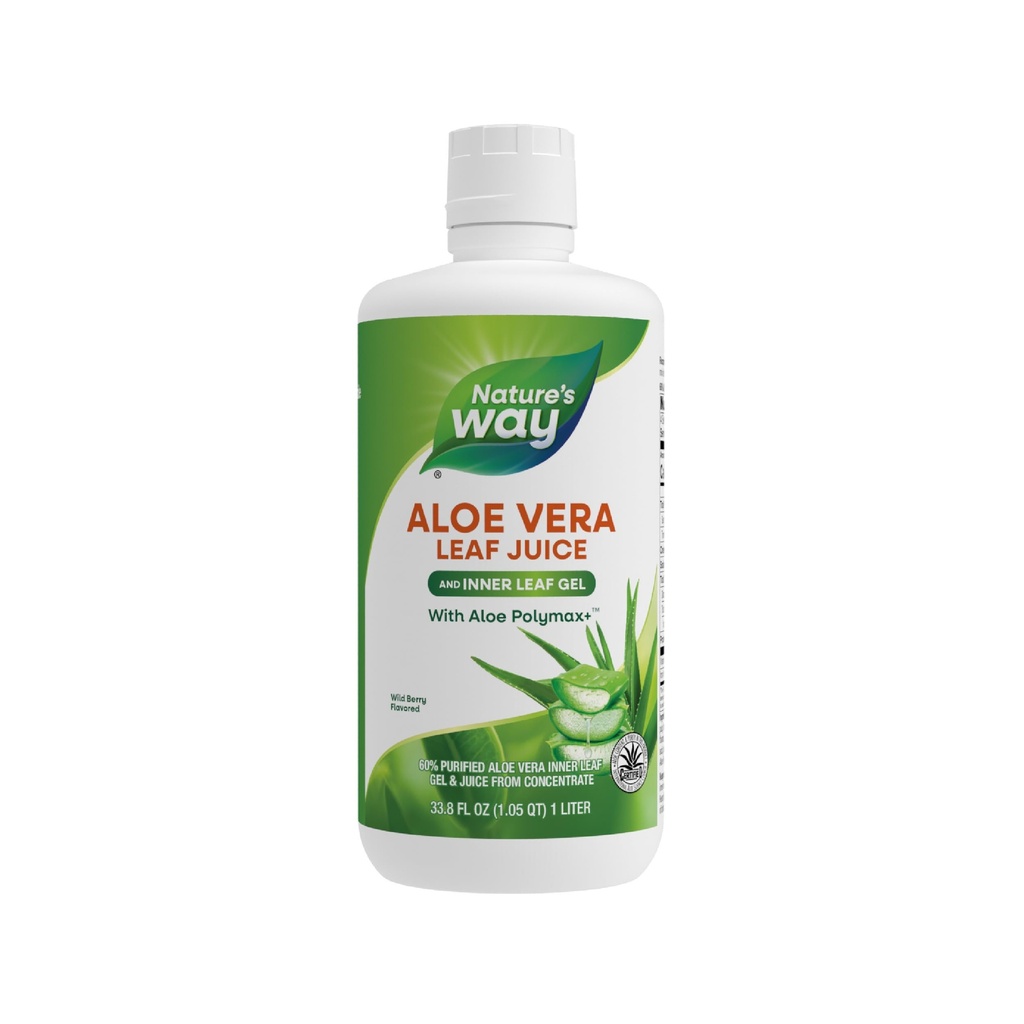 Τρόπος της φύσης Aloe Vera Leaf Juice and Inner Leaf Gel, με Aloe Polymax+, Πιστοποιημένο για το περιεχόμενο και την καθαρότητα της αλόης, Wild Berry Flavored, 33.8 Fl Oz (Packaging May Vary)