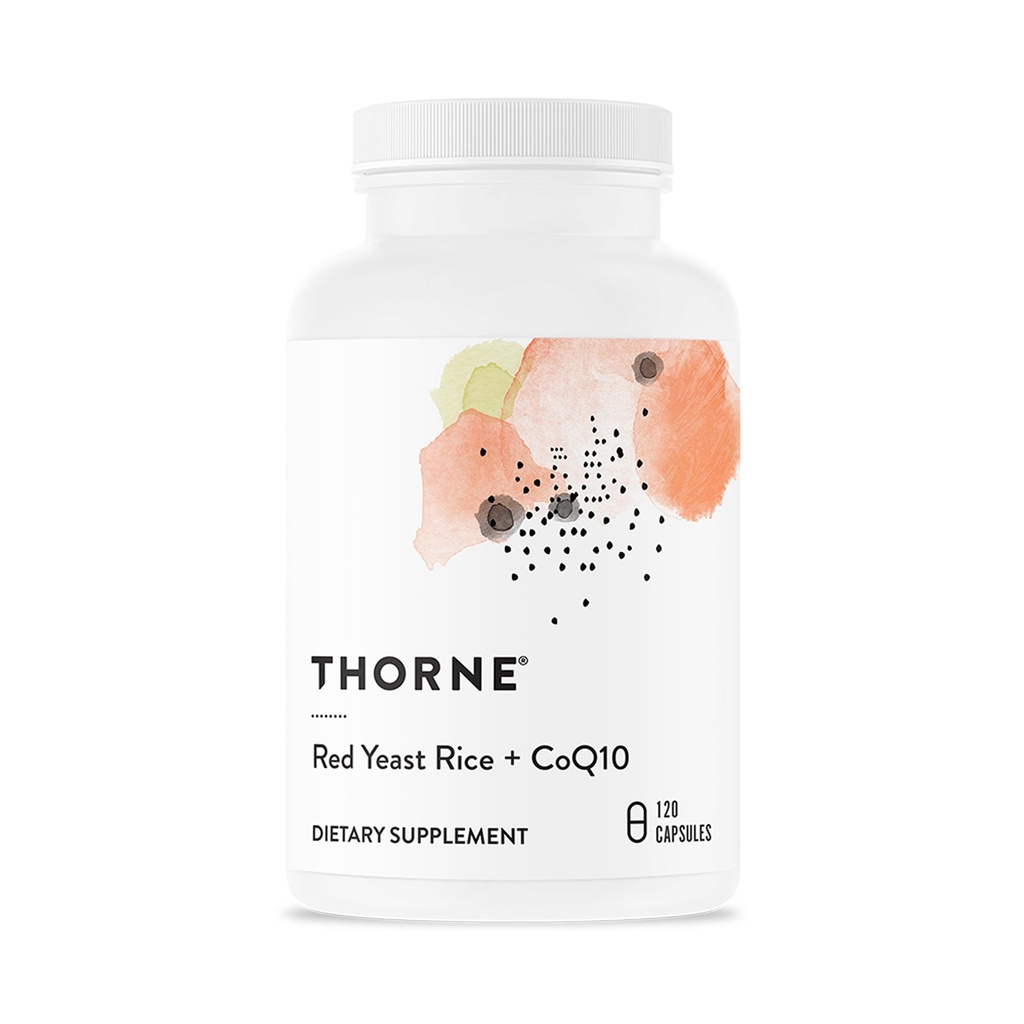 THORNE - Red Yeast Rice + CoQ10 - Διατήρηση Υγιεινή Χοληστερόλη Επίπεδα & Υποστηρίζει Καρδιαγγειακή Υγεία - Προστέθηκε Αντιοξειδωτική Υποστήριξη* - Χωρίς γλουτένη, Γαλακτοκομικά Χωρίς - 120 Σερβιέτες